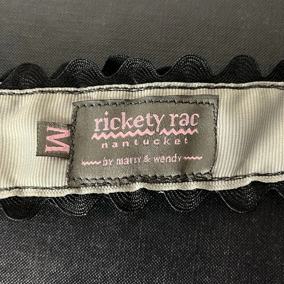 Rickety Rac Nantucket French Floral Scalloped Edge Lucite Buckle Belt Sz Medium - Picture 6 of 6